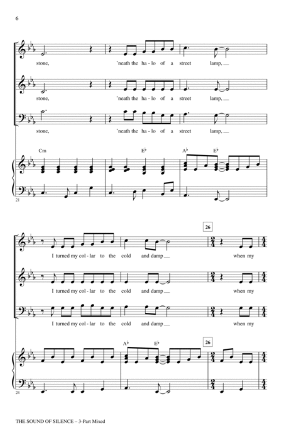 The Sound Of Silence (arr. Roger Emerson) 3-Part scores gallery preview page 4