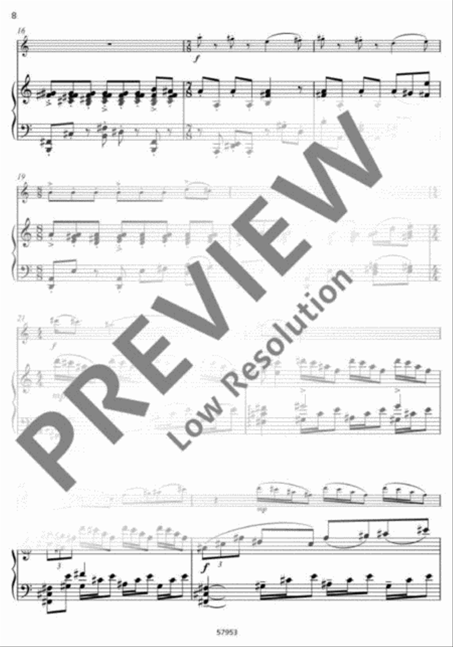Trois pièces pittoresques Flute Solo scores gallery preview page 9