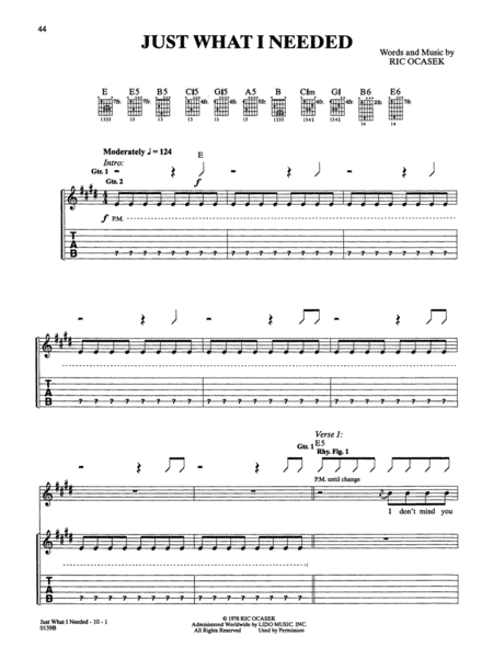 The Cars -- Guitar Anthology by The Cars Electric Guitar - Sheet Music