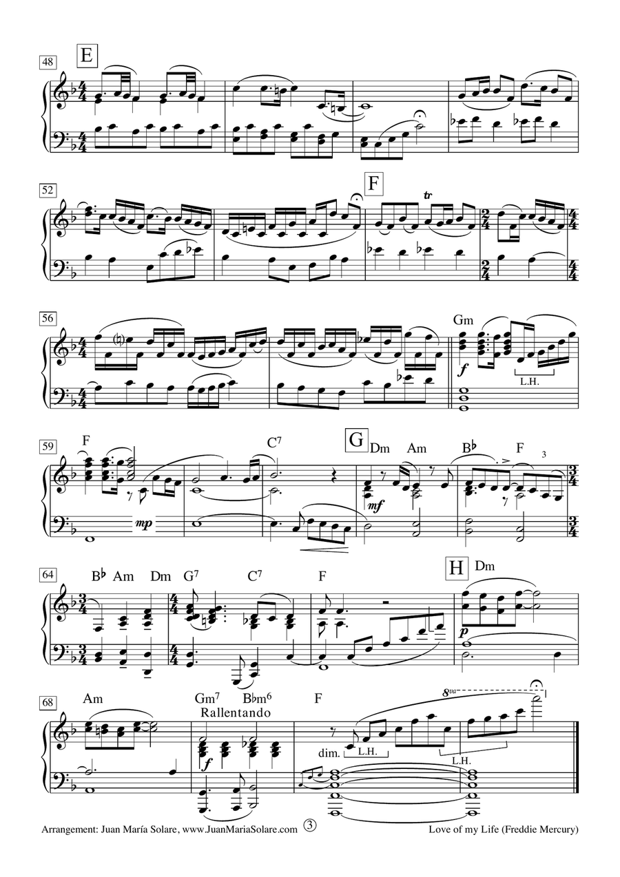 Love Of My Life Piano Solo scores gallery preview page 3