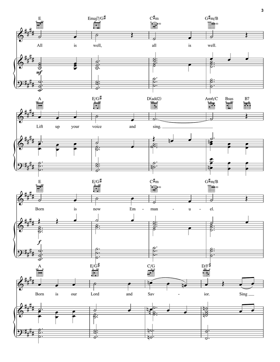 All Is Well Piano, Vocal, Guitar scores gallery preview page 3
