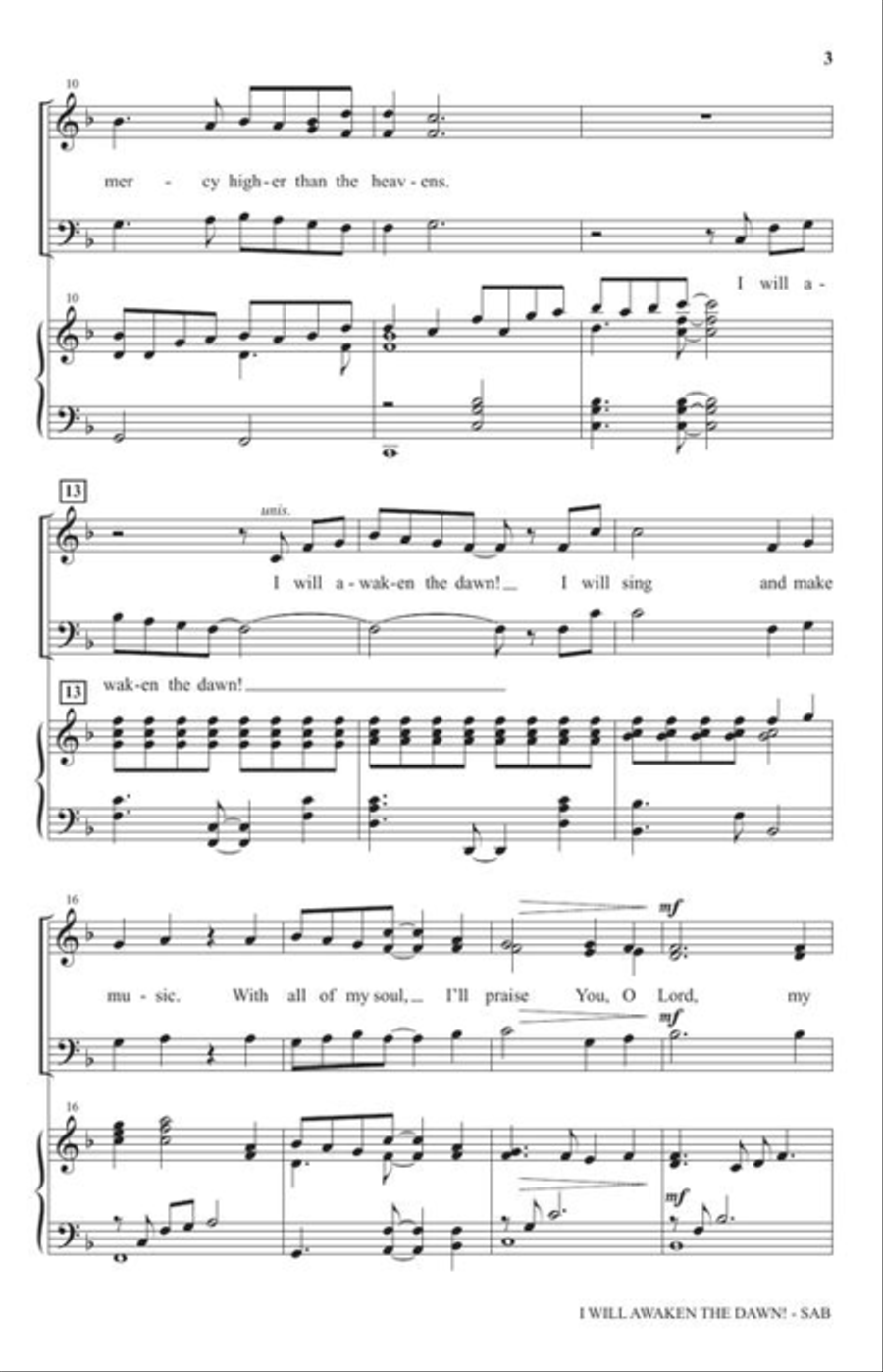 I Will Awaken the Dawn! I Will Awaken the Dawn! 3-Part scores gallery preview page 4