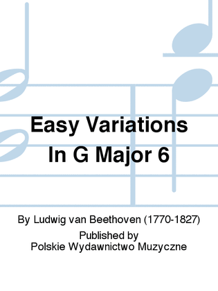 Book cover for Easy Variations In G Major 6