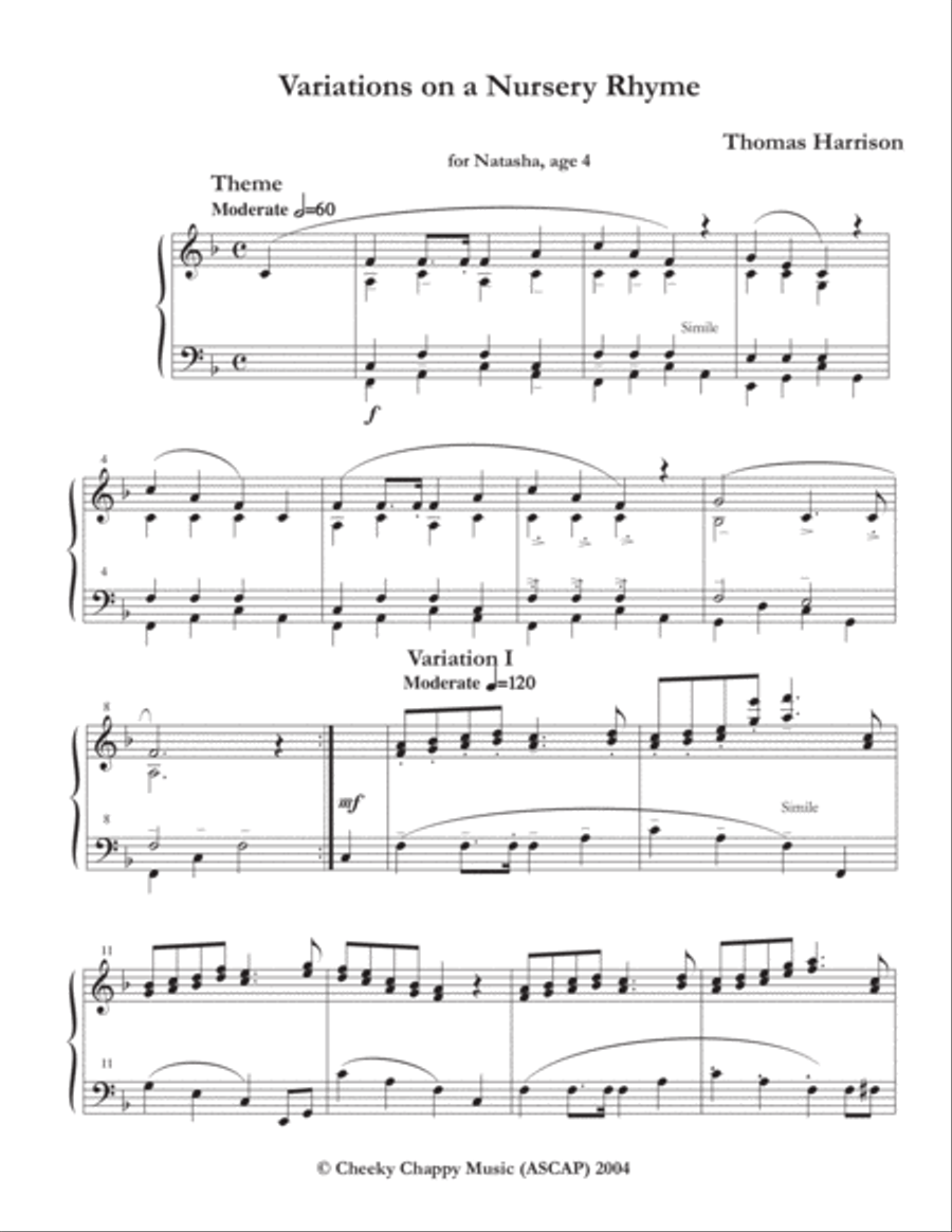 Nursery Variations Nursery Variations Small Ensemble scores gallery preview page 2