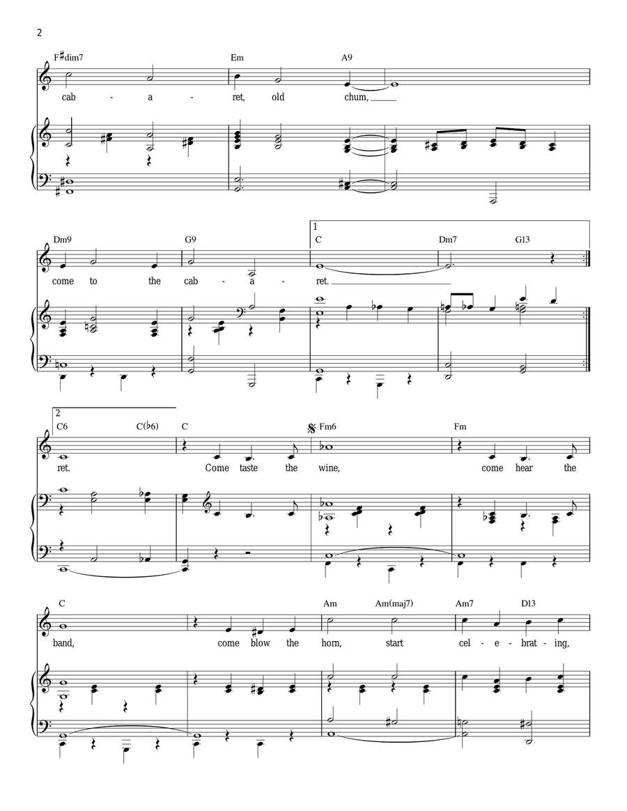Cabaret Piano, Vocal scores gallery preview page 2