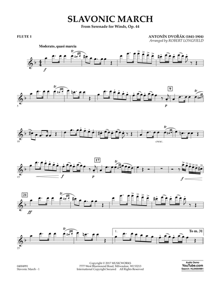 Slavonic March (from Serenade for Winds, Op. 44) - Flute 1
