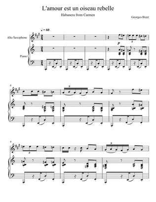 Georges Bizet- Habanera "L’amour est un oiseau rebelle" (Alto Saxophone Solo)