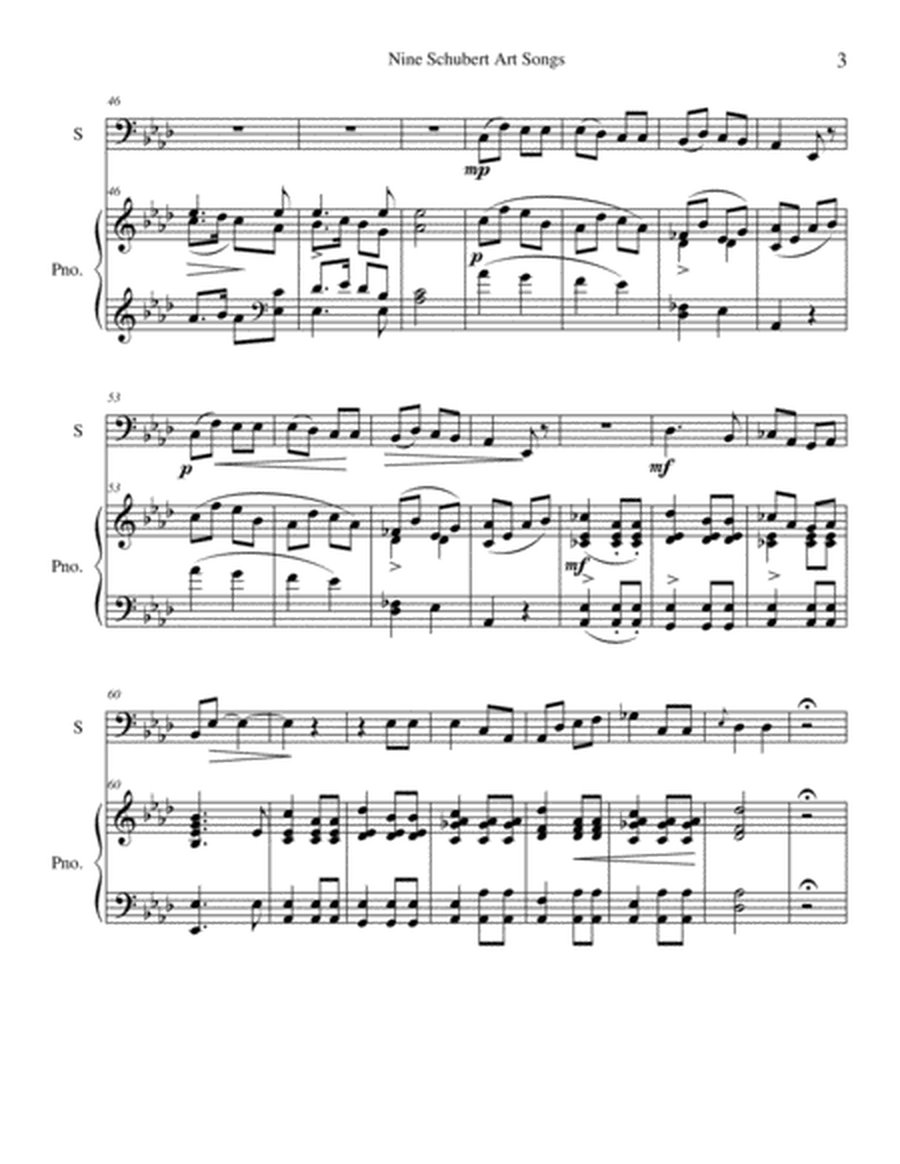Nine Schubert Art Songs - bass trombone