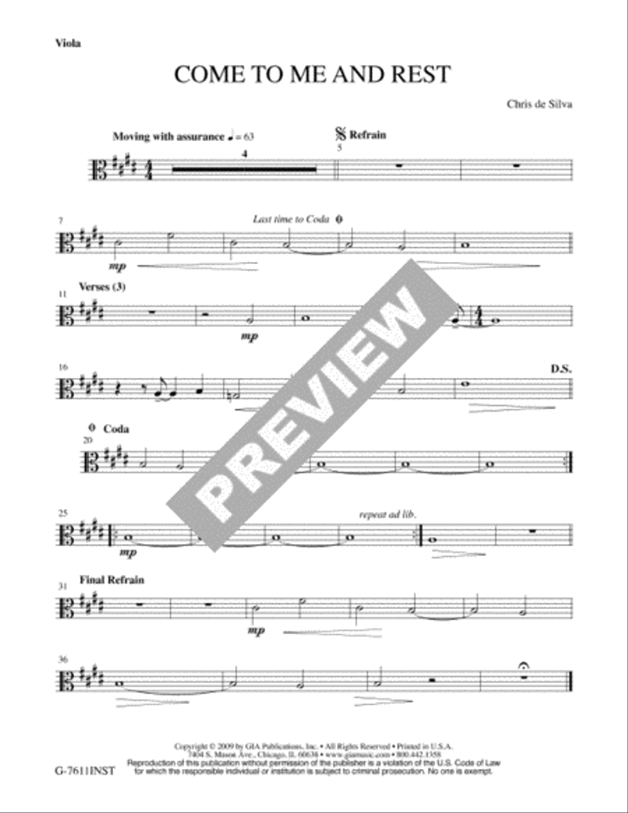 Come to Me and Rest - Instrument edition Cello scores gallery preview page 3
