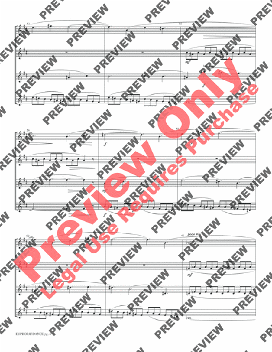Euphoric Dance Clarinet Quartet scores gallery preview page 6