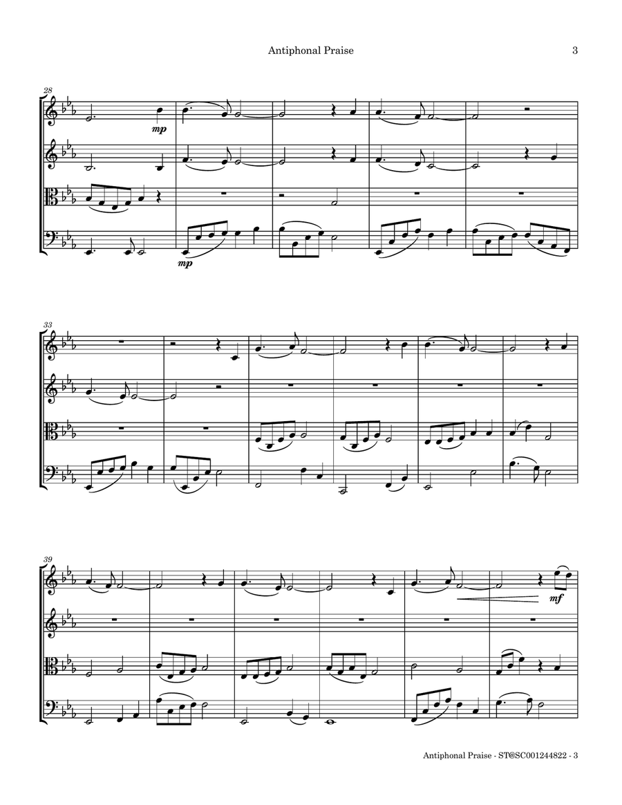 Antiphonal Praise (We Worship You) String Quartet scores gallery preview page 5