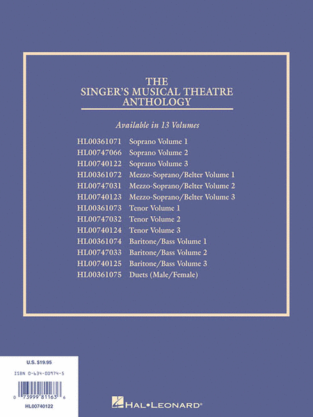 The Singer's Musical Theatre Anthology – Volume 3