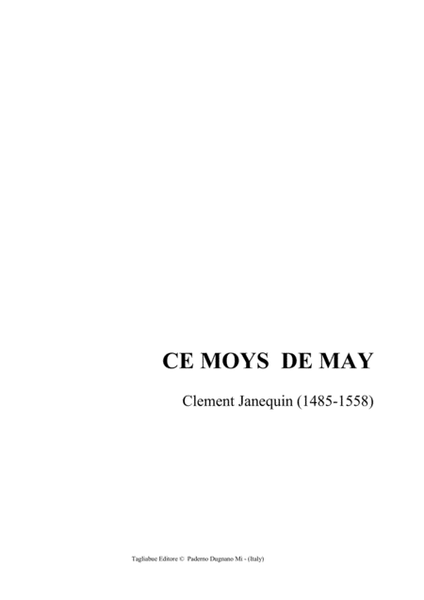 CE MOYS DE MAY - Janequin - For SATB Choir image number null