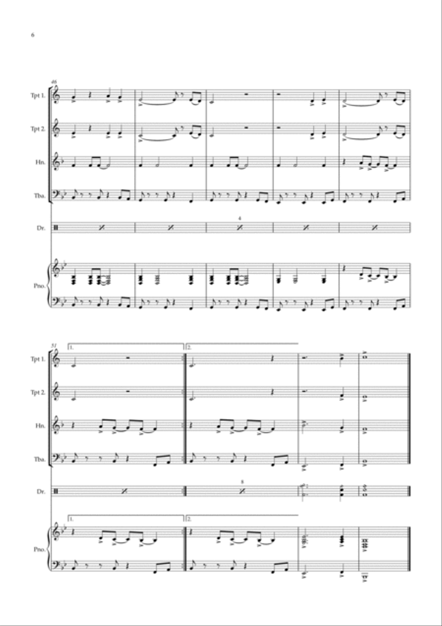 Stand By Me Brass Quartet scores gallery preview page 6