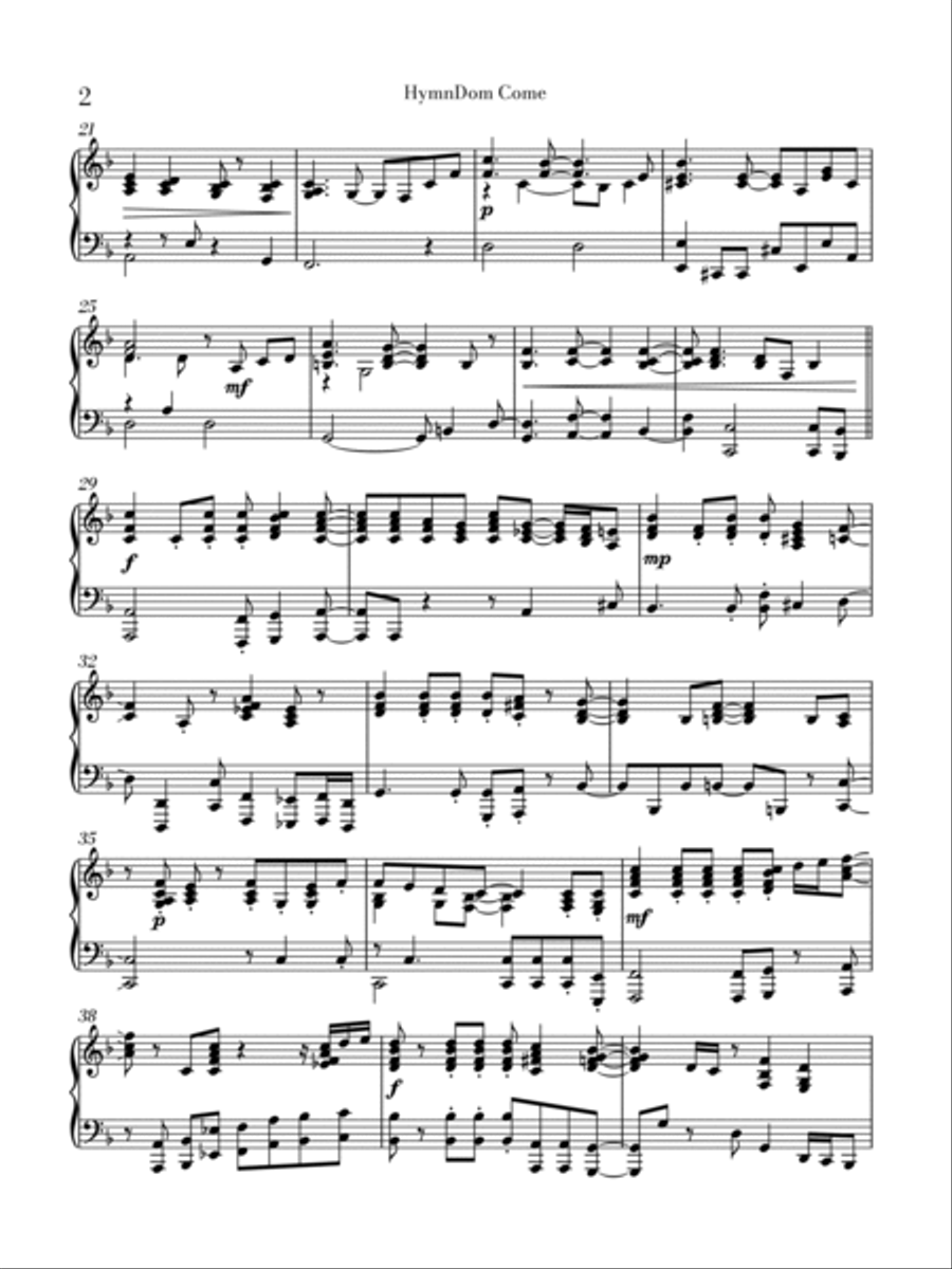 HymnDom Come HymnDom Come Piano Solo scores gallery preview page 2