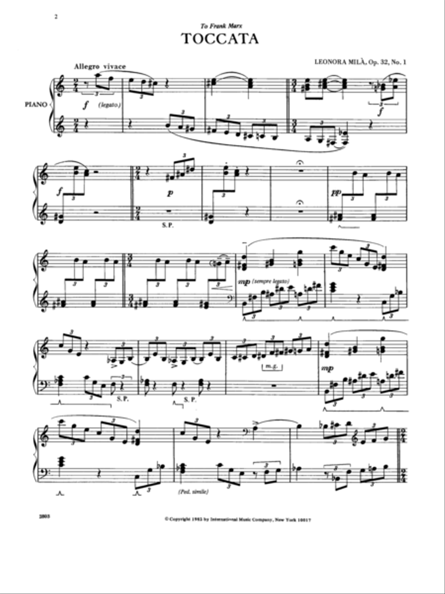 Toccata, Opus 32, No. 1 Toccata, Opus 32, No. 1 Piano Solo scores gallery preview page 2