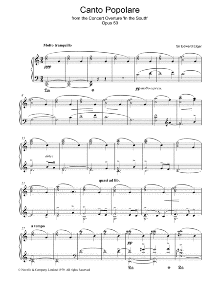 Canto Popolare (from In The South, Op.50)