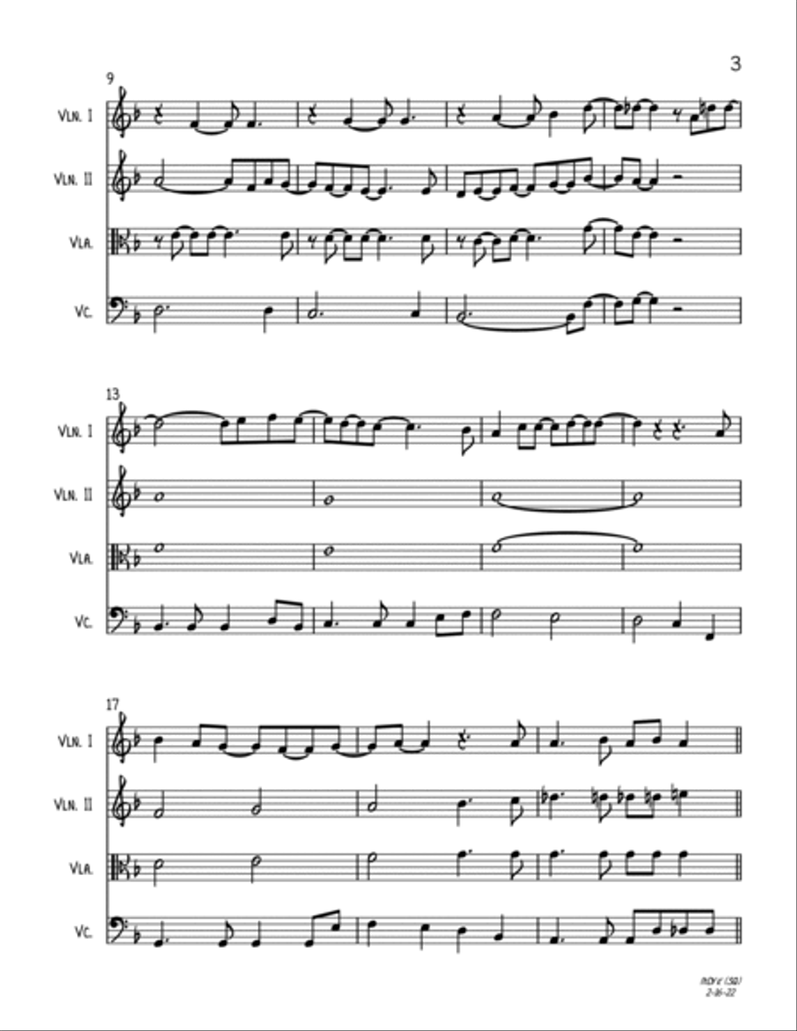 Mary, Did You Know? String Quartet scores gallery preview page 3