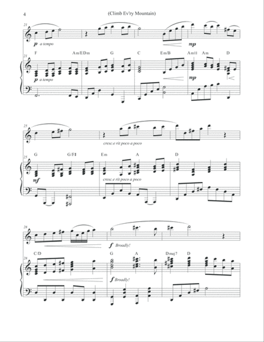Climb Ev'ry Mountain Climb Ev'ry Mountain Flute Solo scores gallery preview page 4