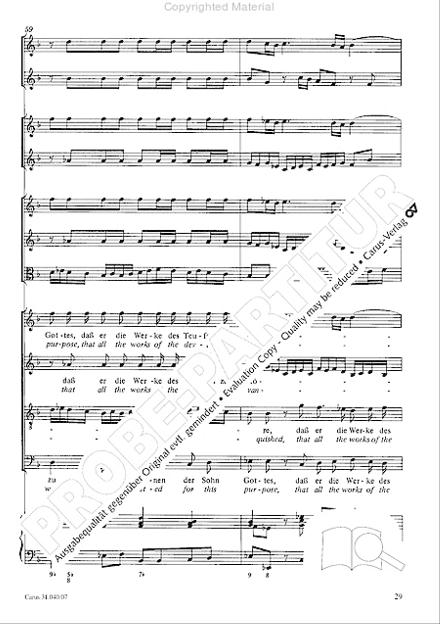 Christ was manifested for this purpose (Dazu ist erschienen der Sohn Gottes) ATB scores gallery preview page 31