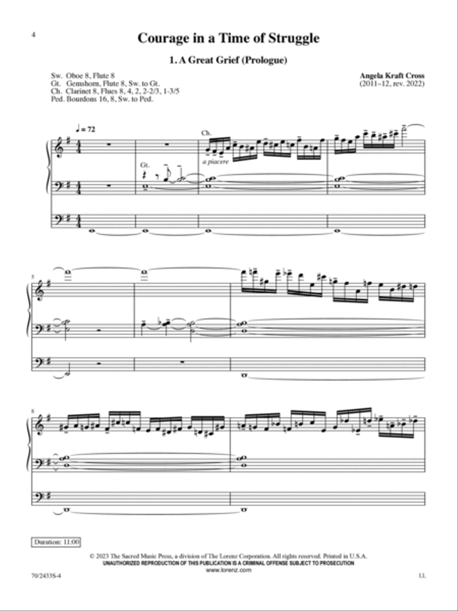 Courage in a Time of Struggle Organ scores gallery preview page 4