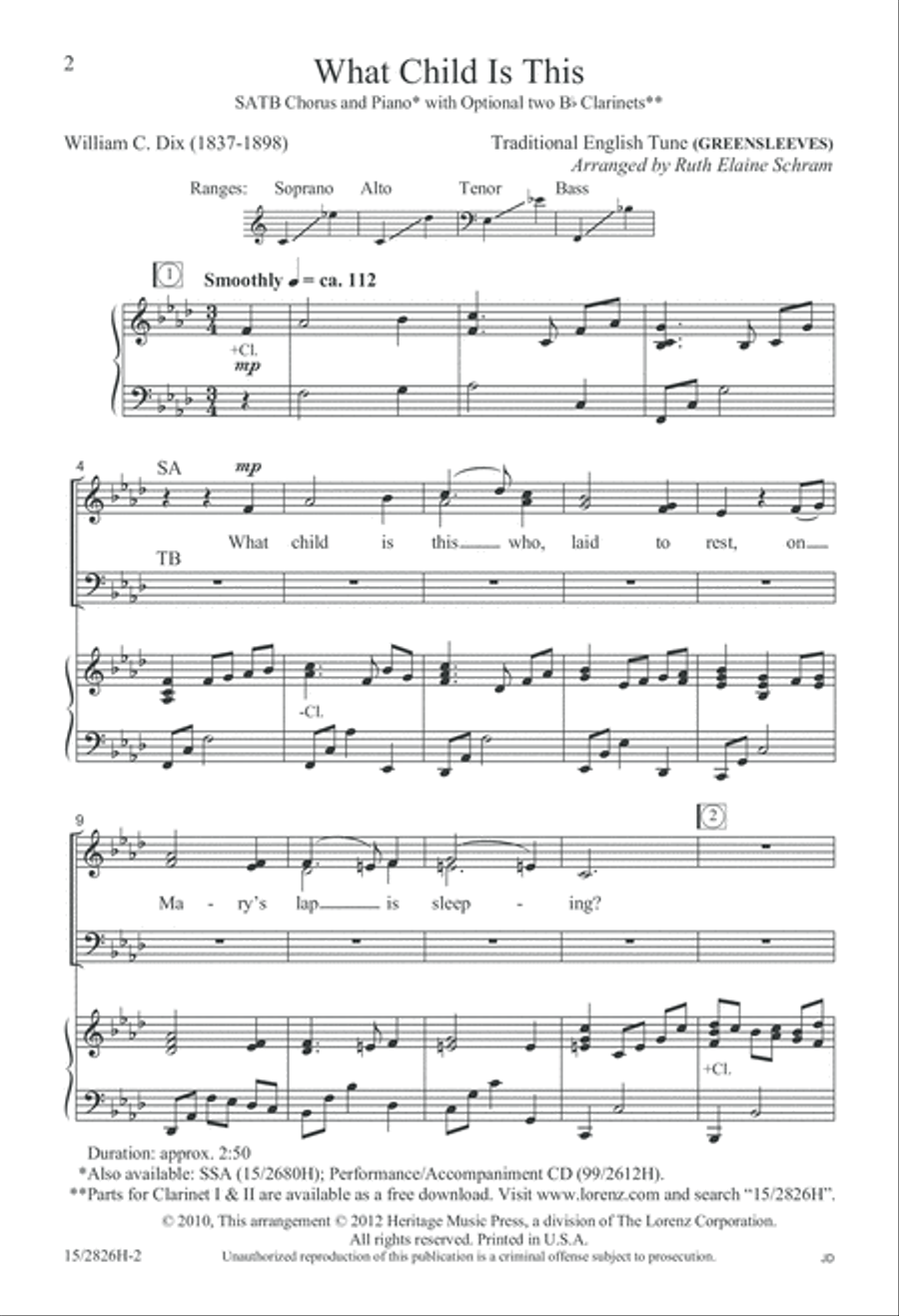 What Child Is This What Child Is This 4-Part scores gallery preview page 2