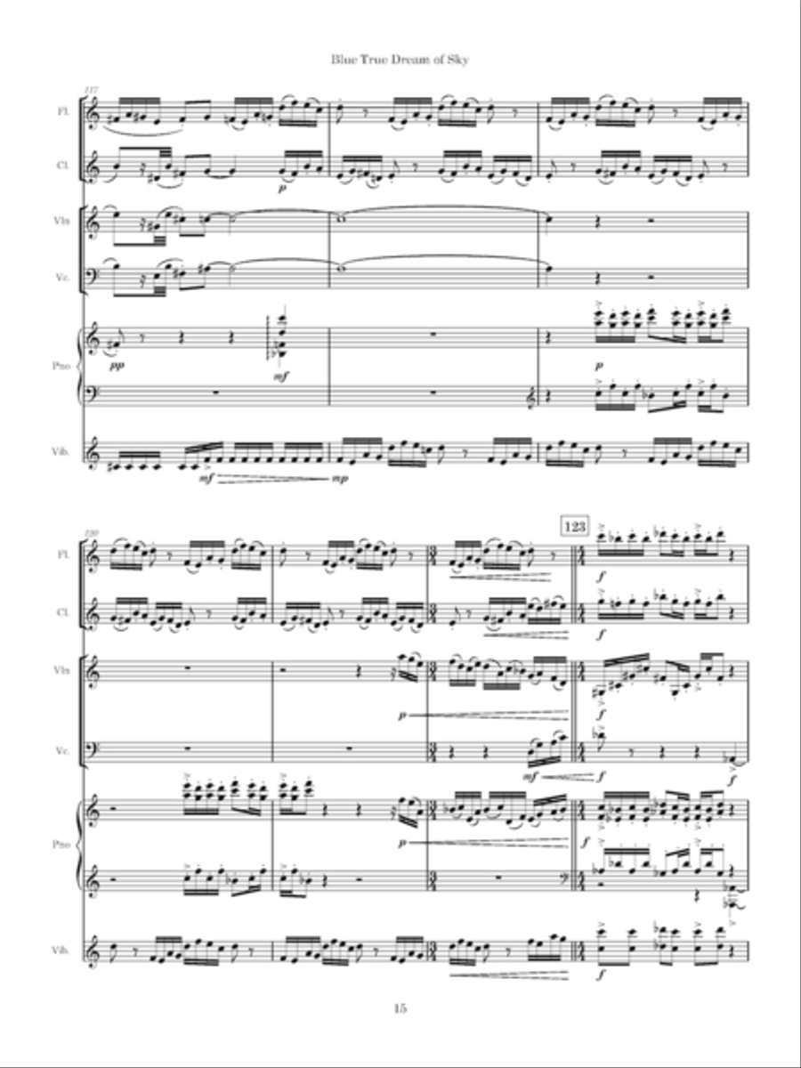 Blue True Dream of Sky Blue True Dream of Sky Chamber Music scores gallery preview page 2