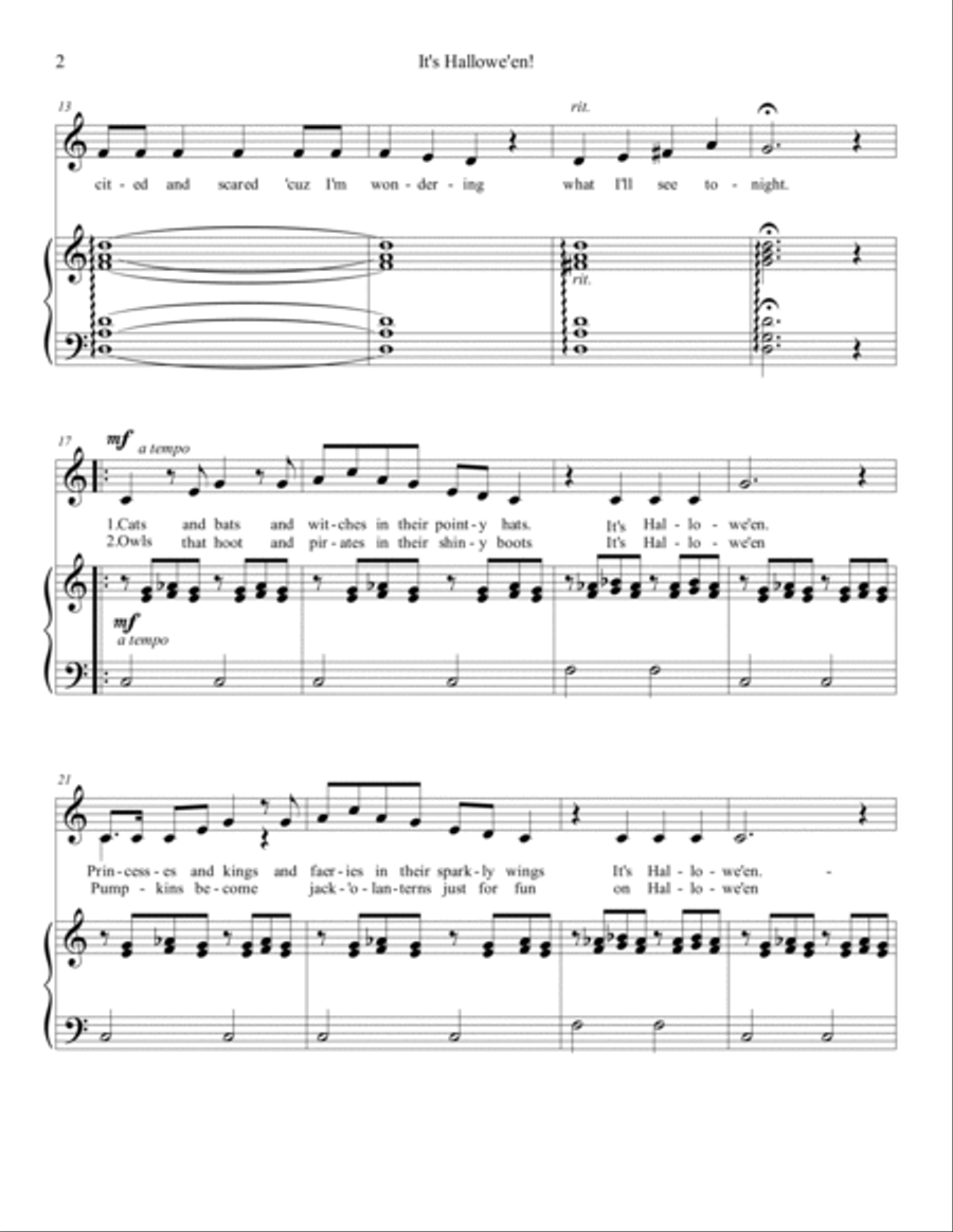 It's Hallowe'en! - Higher Key Piano Solo scores gallery preview page 3