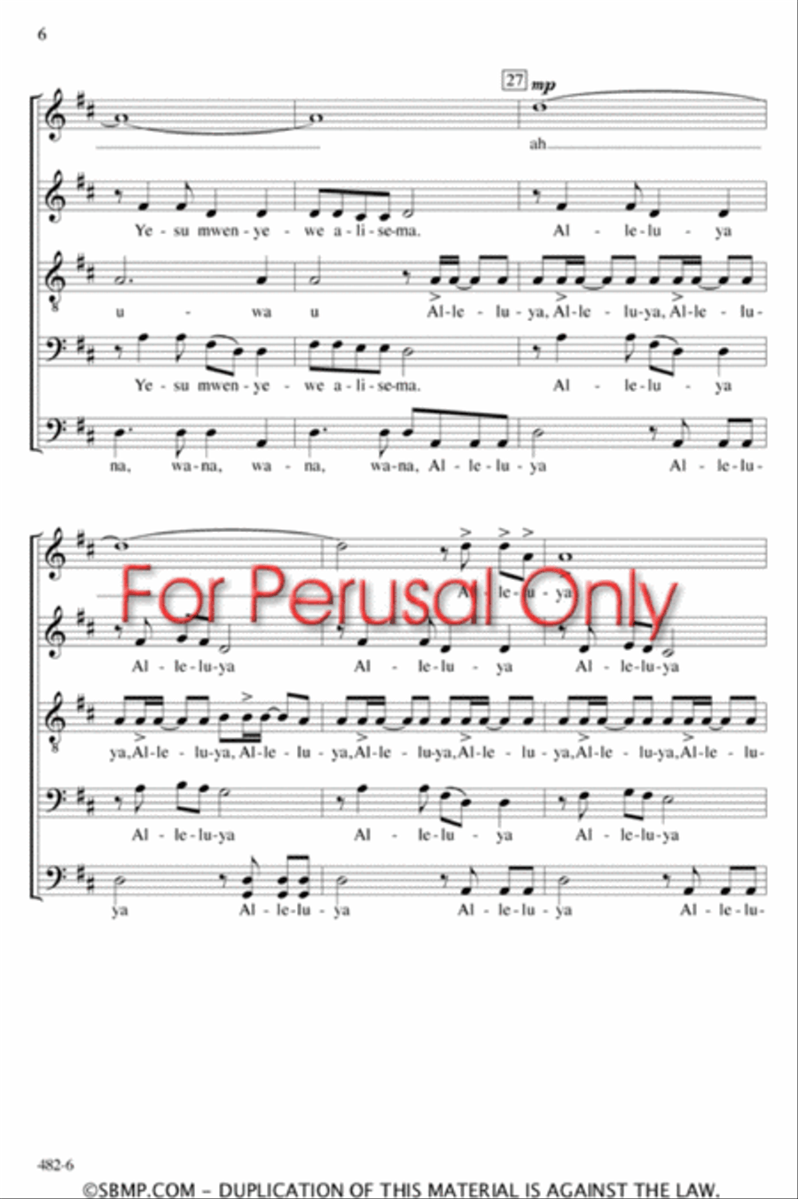 Wana Baraka - SSATBB Octavo A Cappella scores gallery preview page 5