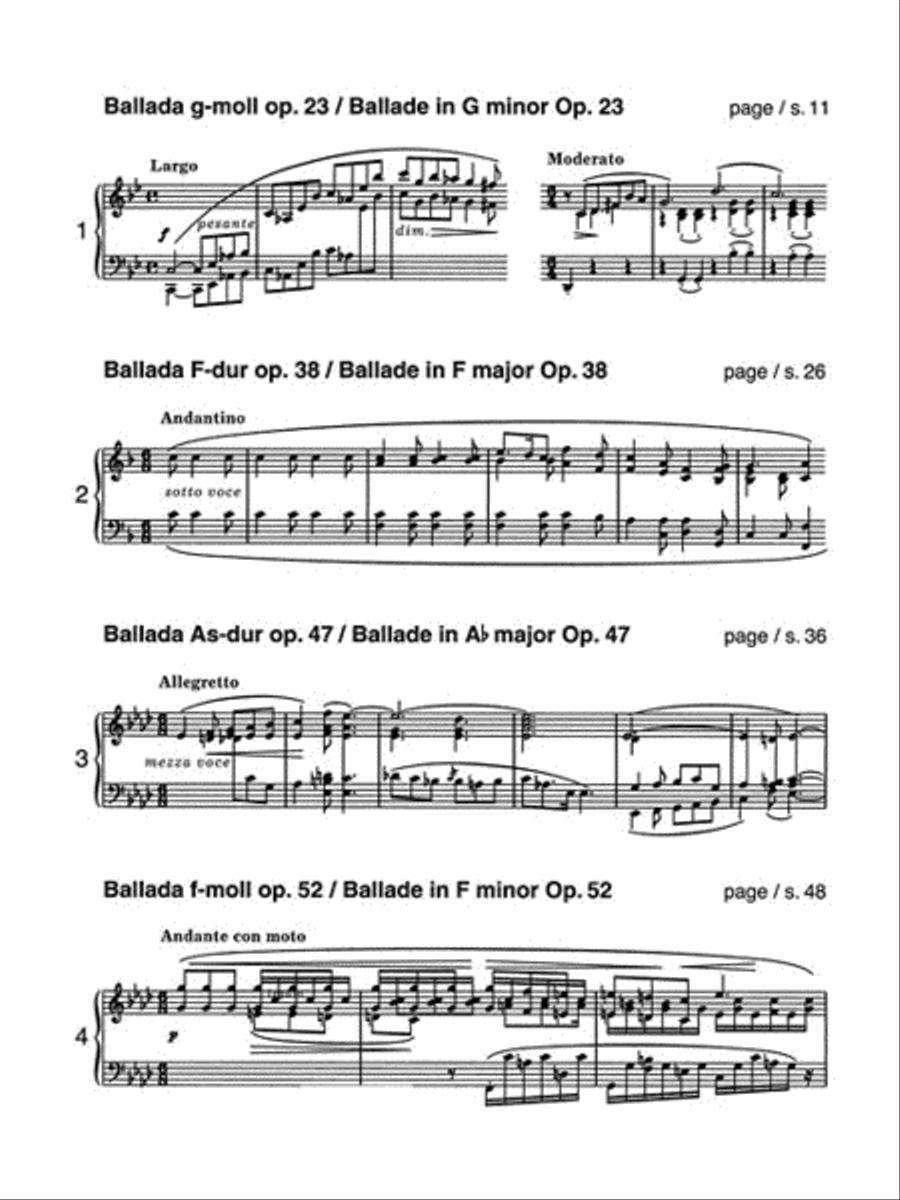 Ballades Piano Solo scores gallery preview page 2