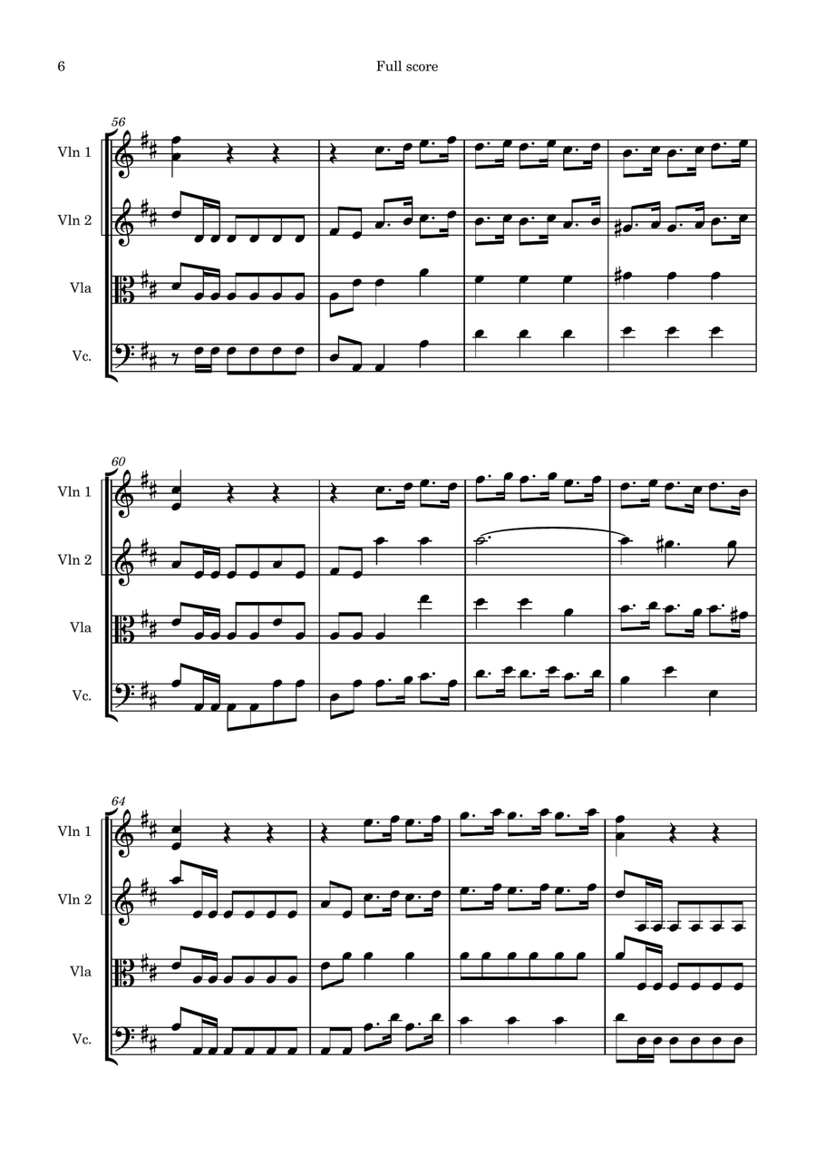 Handel - Music For The Royal Fireworks for String Quartet String Quartet scores gallery preview page 6