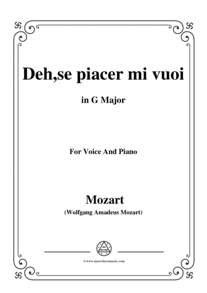 Mozart-Deh,se piacer mi vuoi,from 'La Clemenza di Tito',in G Major,for Voice and Piano image number null