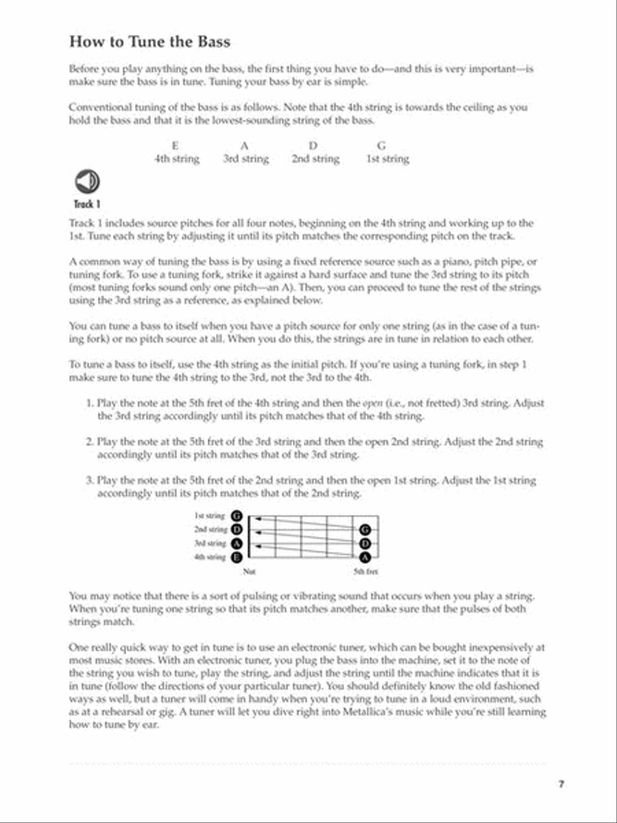 Learn to Play Bass with Metallica Bass Guitar Tablature scores gallery preview page 4