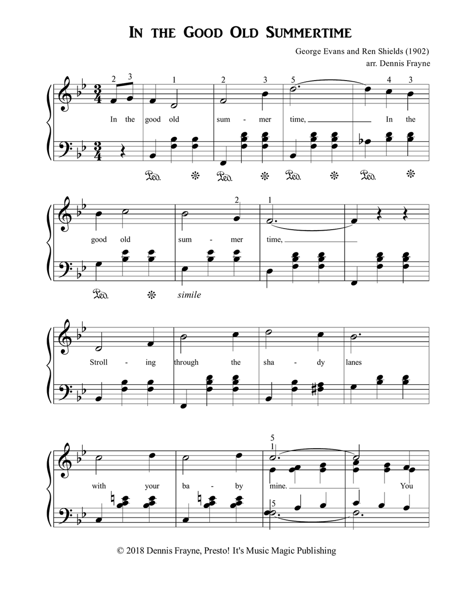 In the Good Old Summertime Piano, Vocal scores gallery preview page 1