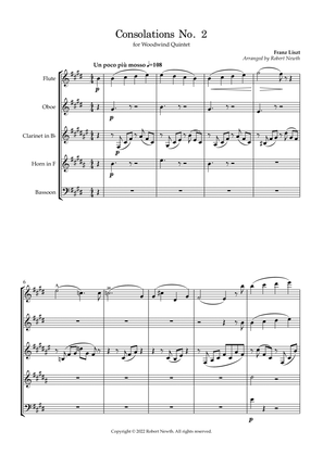 Consolations No. 2 (by Franz Liszt) for Wind Quintet
