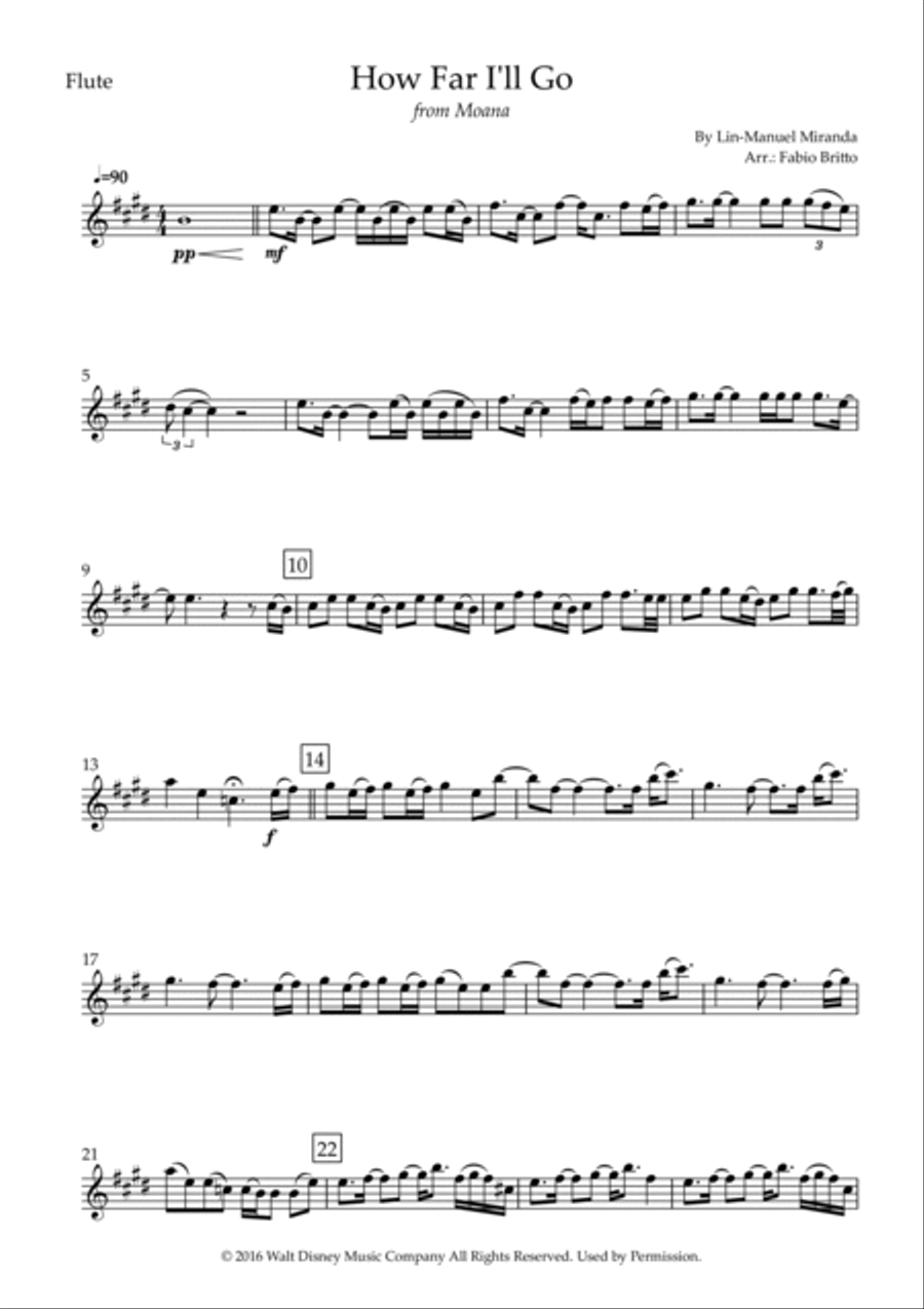 How Far I'll Go Woodwind Trio scores gallery preview page 5