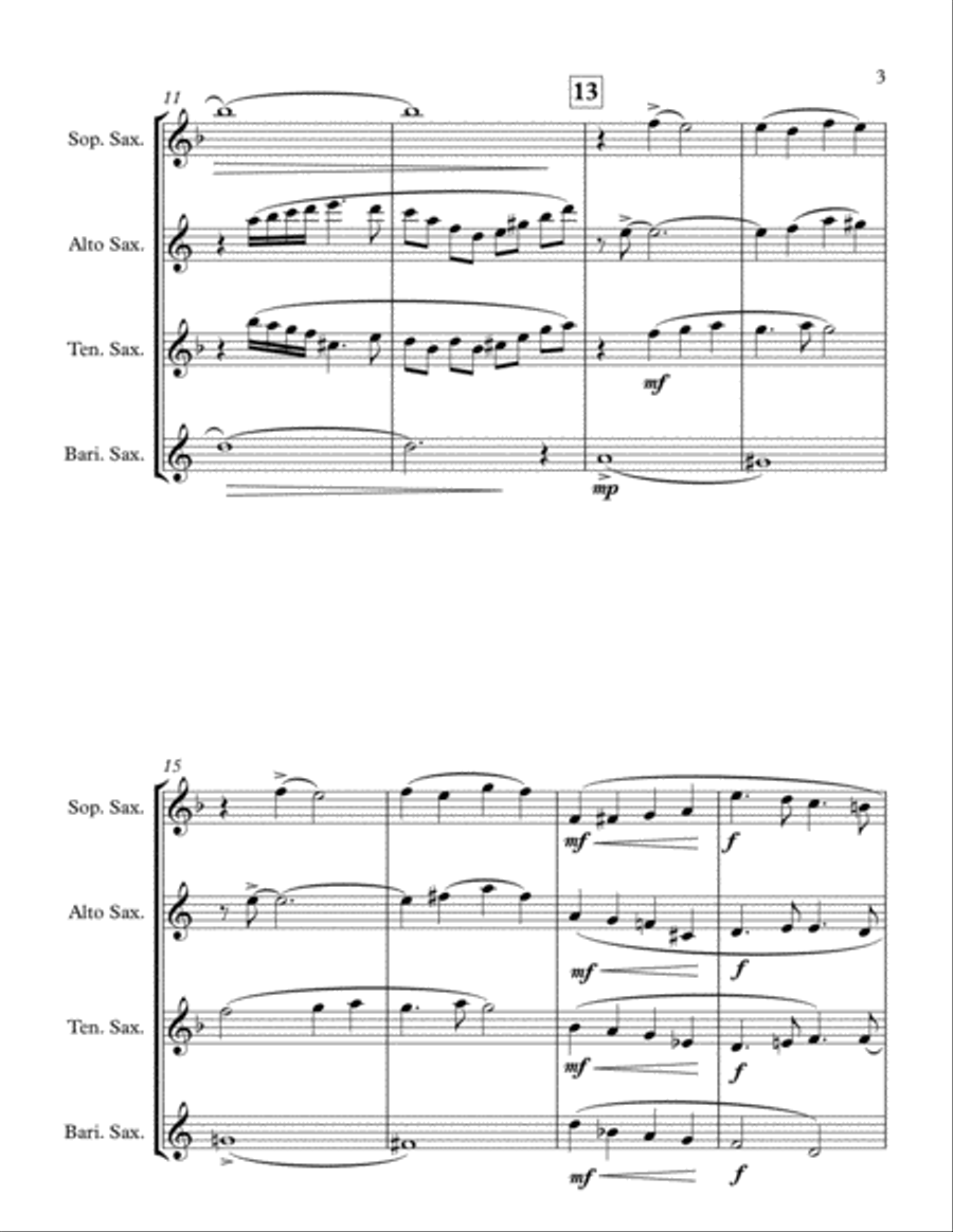 My Funny Valentine My Funny Valentine Saxophone Quartet scores gallery preview page 3