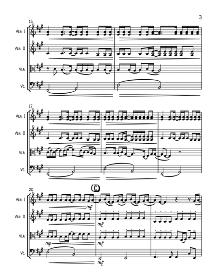 Wonderwall String Quartet scores gallery preview page 3