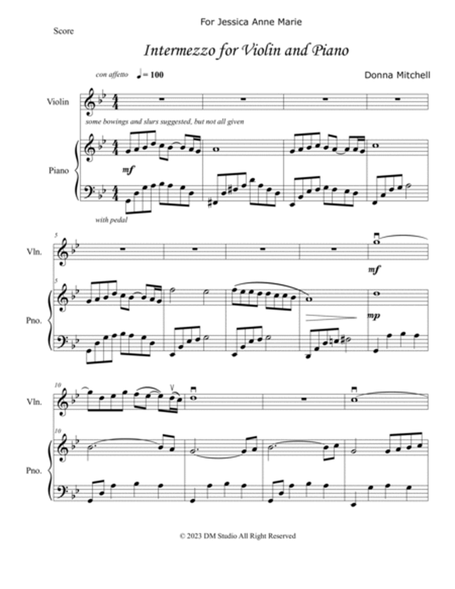 Intermezzo for Violin and Piano