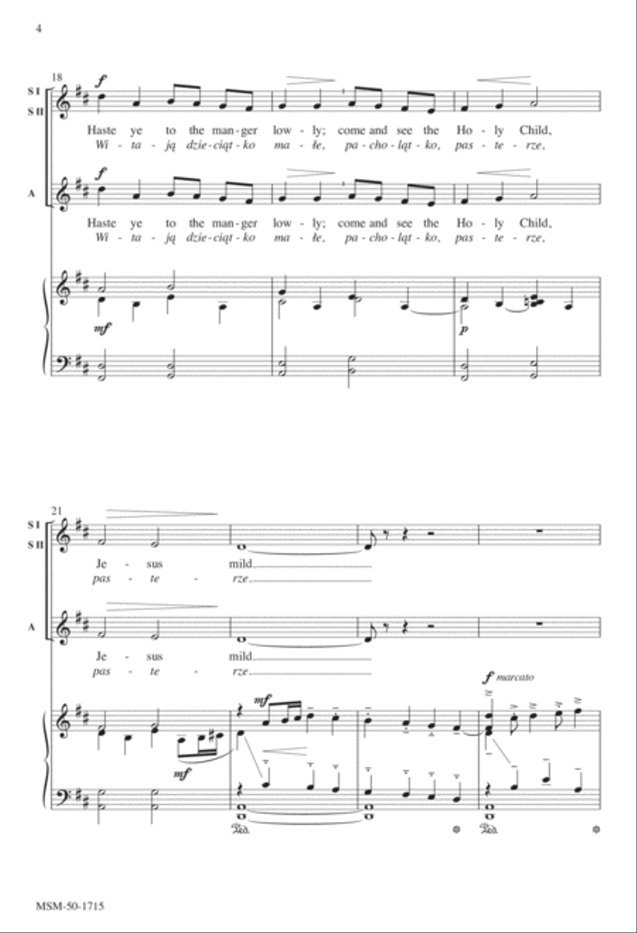Shepherds, Run Along/Przybieżeli do Betlejem pasterze SSA scores gallery preview page 4