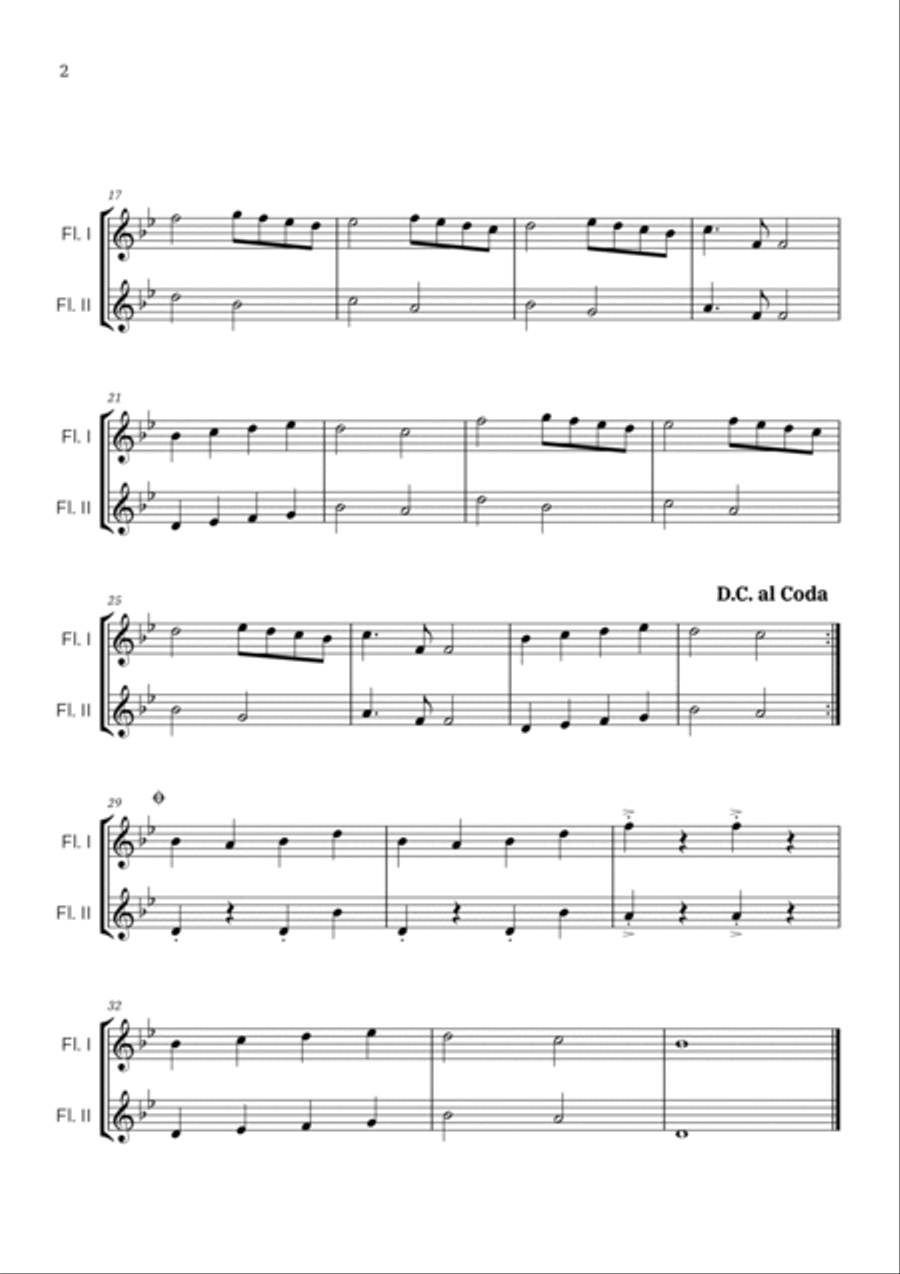 Angels We Have Heard On High (Key of B-Flat Major) Angels We Have Heard On High (Key of B-Flat Major) Flute Duet scores gallery preview page 3