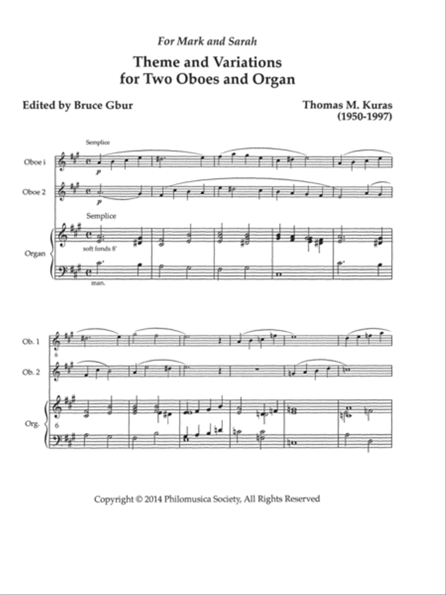 Theme and Variations Oboe scores gallery preview page 4