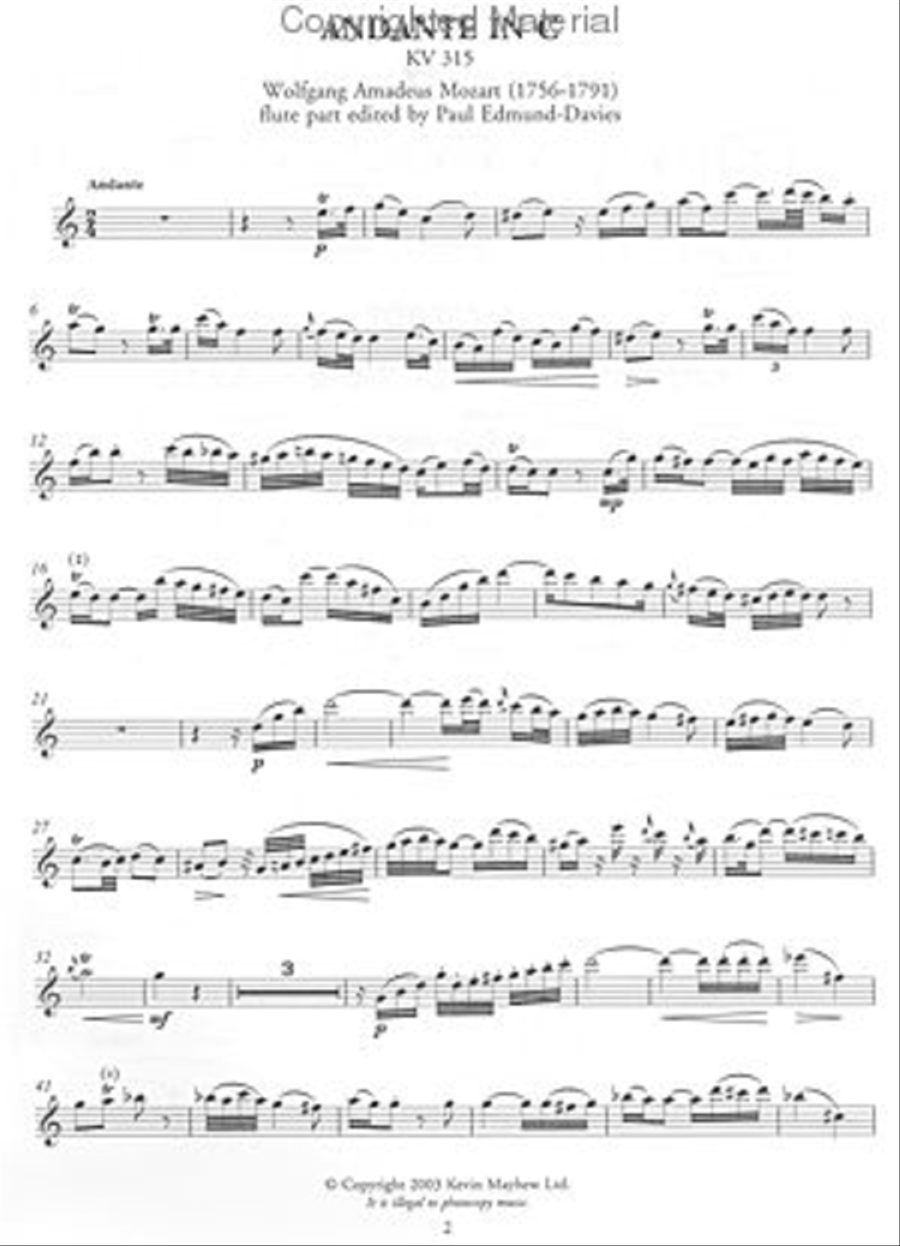 Andante in C - KV315 Flute Solo scores gallery preview page 3