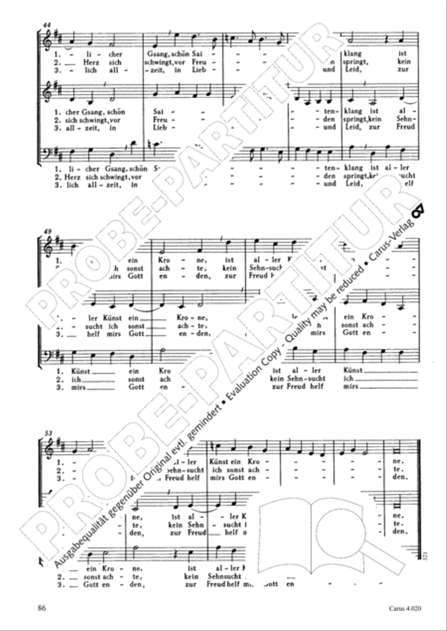 Calvisius: Tricinia. Psalmen und Motetten zu drei Stimmen Choir scores gallery preview page 87