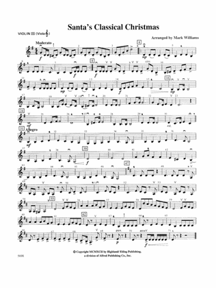Santa's Classical Christmas: 3rd Violin (Viola [TC])