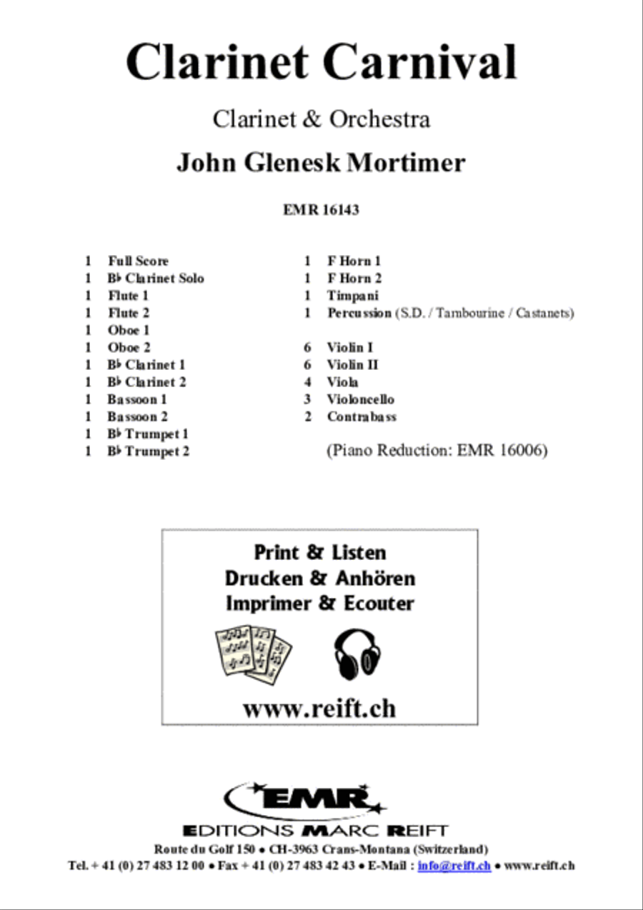 Clarinet Carnival Orchestra scores gallery preview page 2