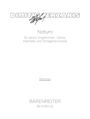 Notturni for Six Voices, Violin, Clarinet and Percussion (1976)