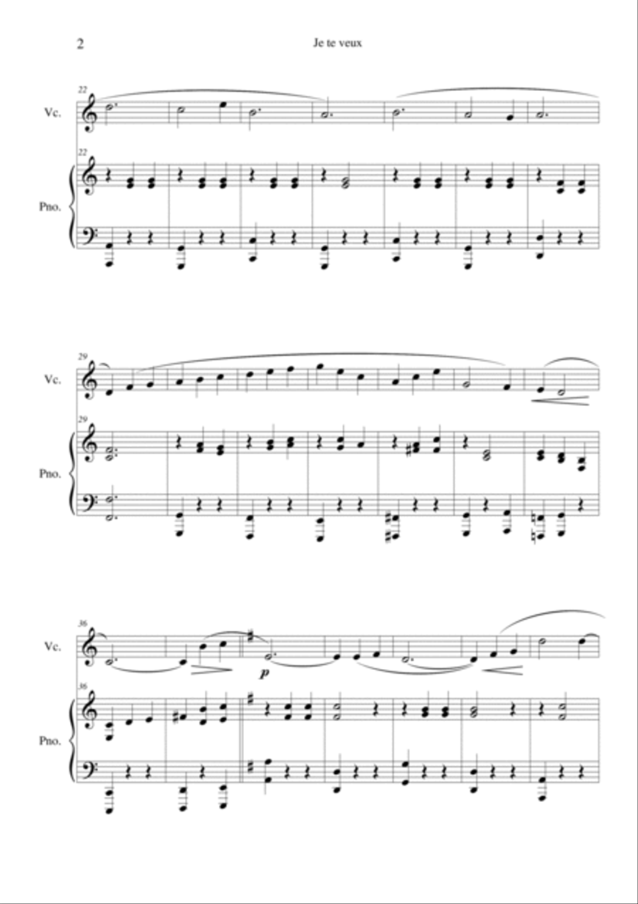 Je Te Veux Je Te Veux Piano scores gallery preview page 2