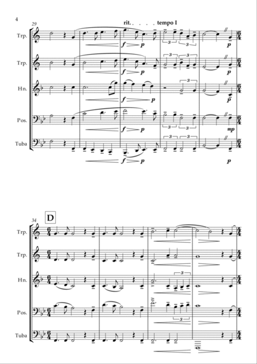 s'Feieromd (Feierabendlied) Brass Ensemble scores gallery preview page 4