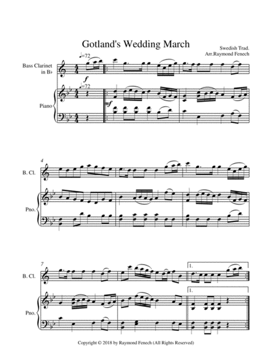 Gotland's Wedding March - Traditional - Bass Clarinet and Piano image number null